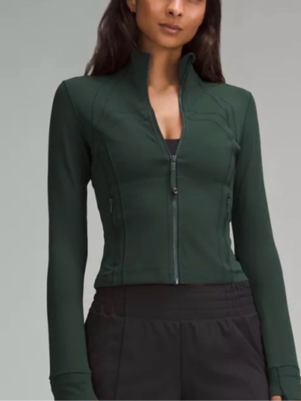 Women's lululemon Deep Green define cropped Jacket size 2